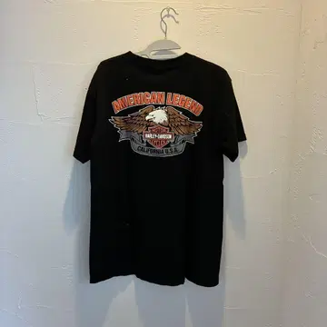 Harley Davidson 이글 프린트 티셔츠 반팔 블랙 M
