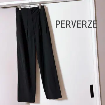 PERVERZE 퍼버즈 스트라이프 슬랙스 팬츠 블랙 S