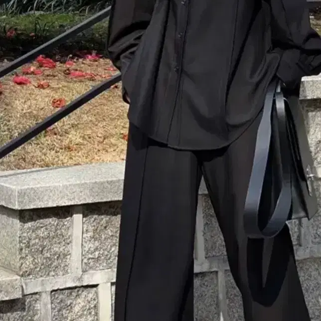 Trimming Bird Wrap Pants Layered Drape Strap Trouser #트리밍