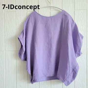 7-IDconcept 린넨 라벤더 반팔 오버 사이즈 셔츠