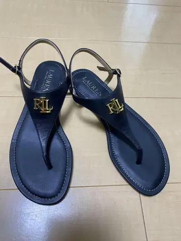 폴로 랄프 로렌 블랙 플립플랍 샌들 폴로
