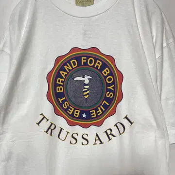 티셔츠 TRUSSARDI 로고 프린트 화이트 P338