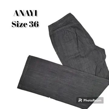 ANAYI 데님 팬츠 청바지 스트레이트 차콜 그레이