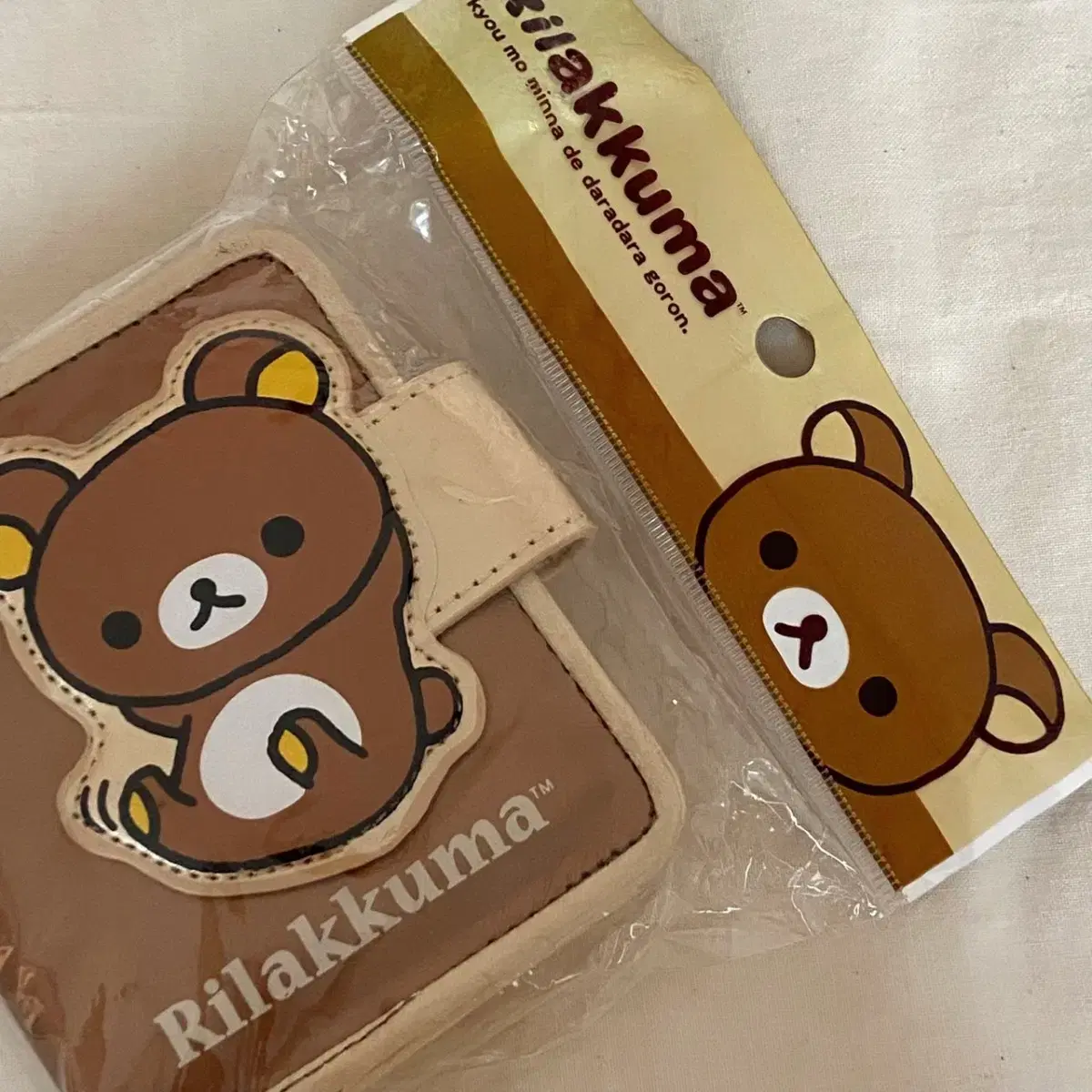 Hug your skin Rilakkuma dot card wallet pink on Bunjang