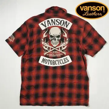 Vanson 옴브레 레이온 혼방 반팔 셔츠 M 빨검