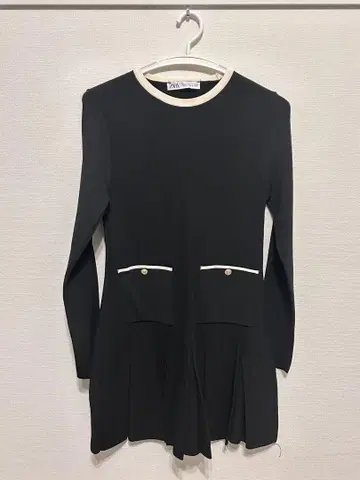 블랙 긴팔 미니 원피스