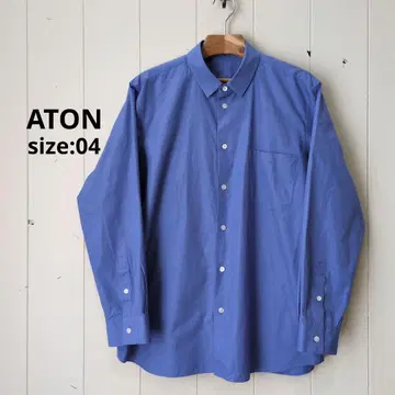 에이트 ATON SUVIN BROAD 스탠다드 셔츠 색스 블루 4