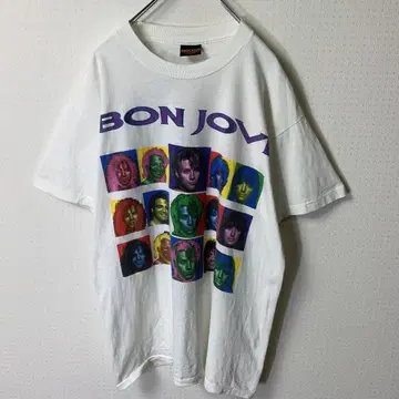 90s USA제 bon jovi 티셔츠 BROCKUM 화이트 투어