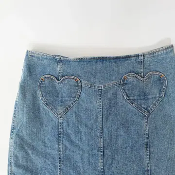 ITALY제 y2k BLUE GIRL JEANS 하트 데님 미니 스커트
