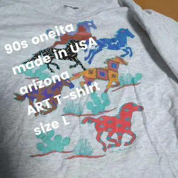 90s oneita 오네타 made in USA 아트 티셔츠