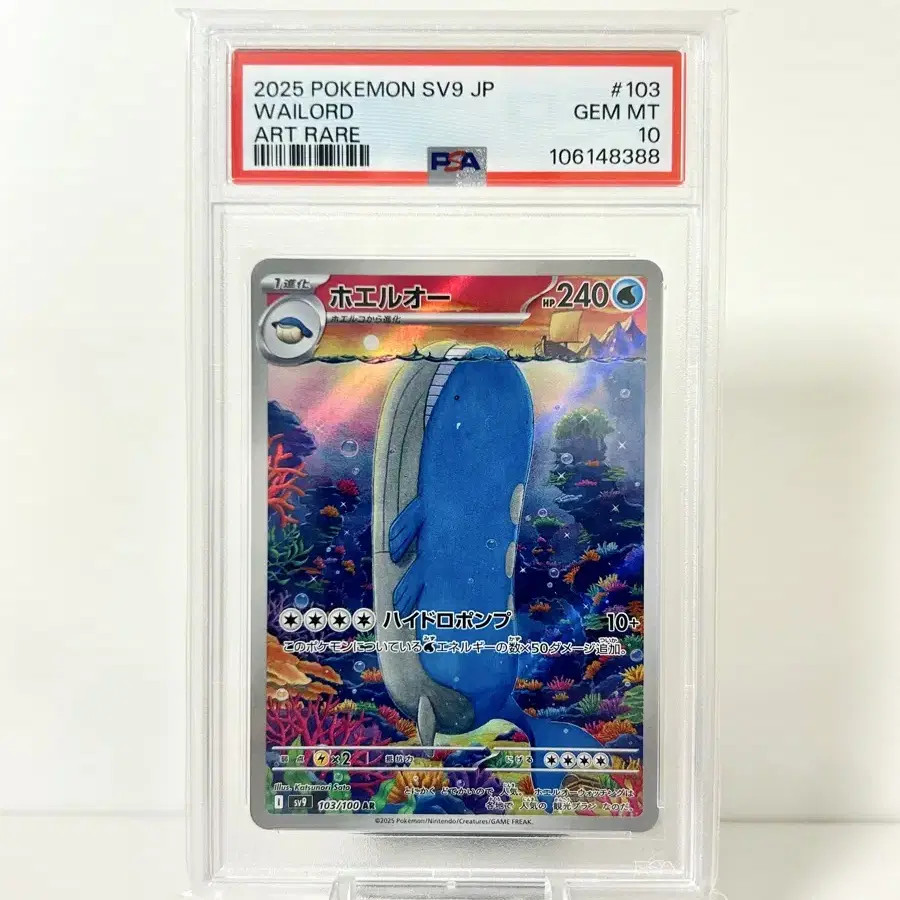 POKÉMON | 포켓몬스터 Pokemon Card Japanese Wailord AR PSA 10