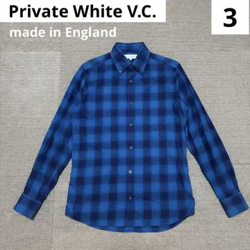 프라이빗 화이트 V.C 옴브레 체크 셔츠 3 영국제