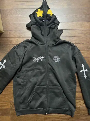 glogang foodie 글로갱 지퍼 후드티 블랙