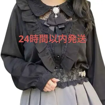 지뢰계 ROJITA 블라우스 스커트 블랙 2개 세트