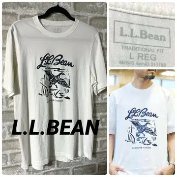 LLBEAN 남성용 L 티셔츠 오리 새 패턴 필기체 로고 구 로고