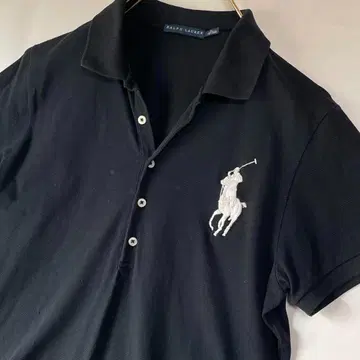 XL 175/100A 랄프 로렌 반팔 피케 셔츠 빅 포니 블랙 자수
