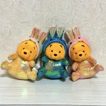곰돌이 푸 인형옷 마스코트 키링 디즈니 3색 세트 레어