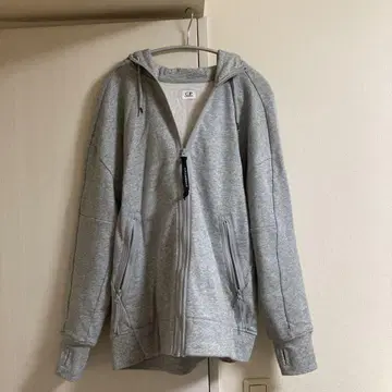 C.P. COMPANY 지퍼 후드티 그레이