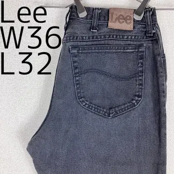 Lee 리 블랙 데님 하의 블랙 스트레이트 팬츠 W36 9916