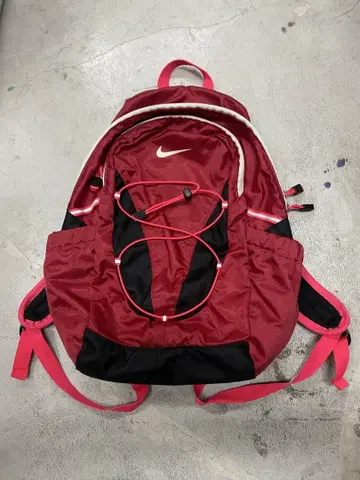 90s 나이키 백팩 테크 y2k 빨간색 센터 로고 백