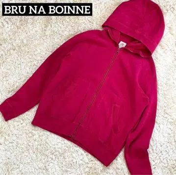 BRU NA BOINNE 브루나보인 더블 지퍼 후드티 와인 레드