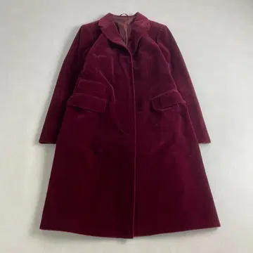 에트로 롱 코트 ETRO 레어 벨벳 와인 레드 42 XL 상당