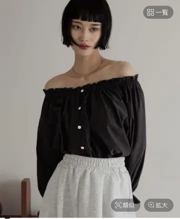 셔링 오프숄더 블라우스 스카시 2WAY 돌먼 풀오버