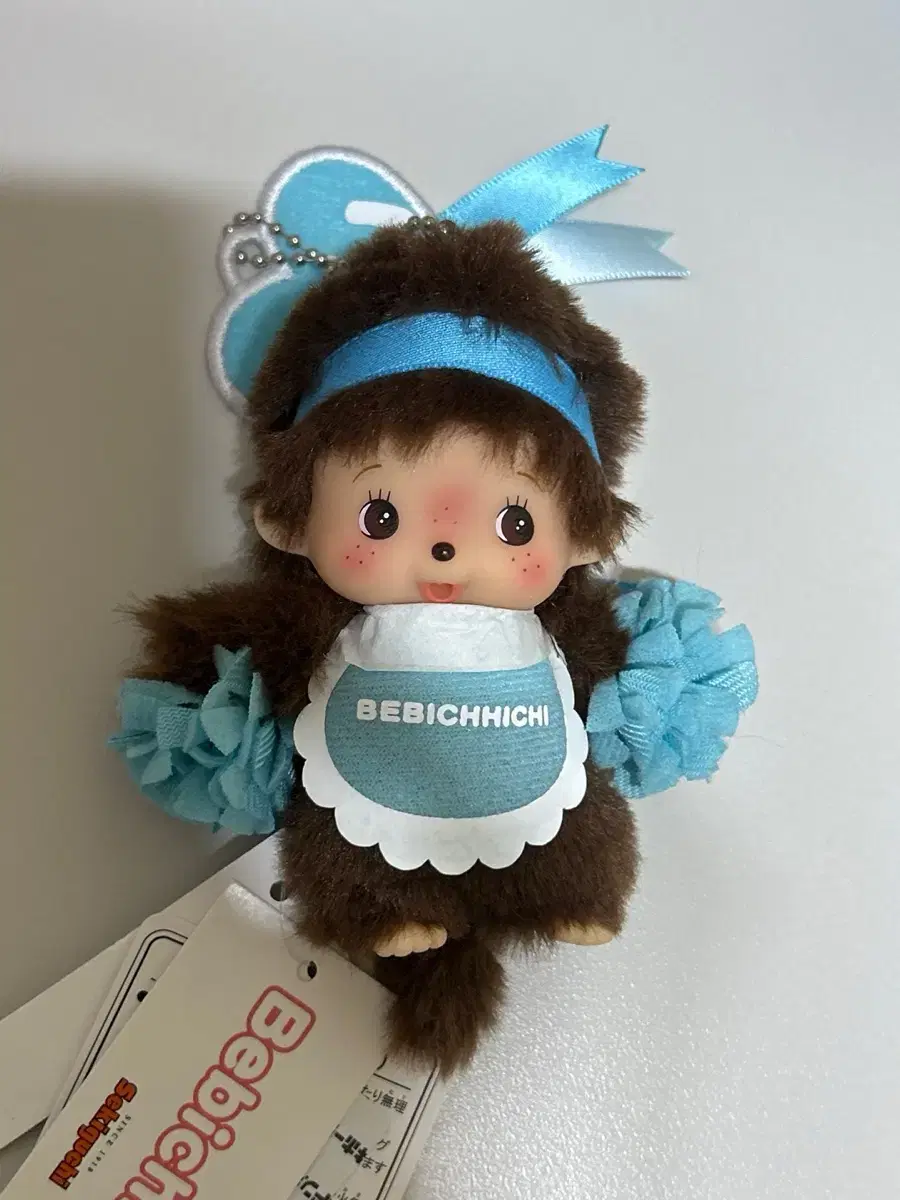 Monchhichi Bebichhichi Cheerleader Boy Mascot Doll Keyring