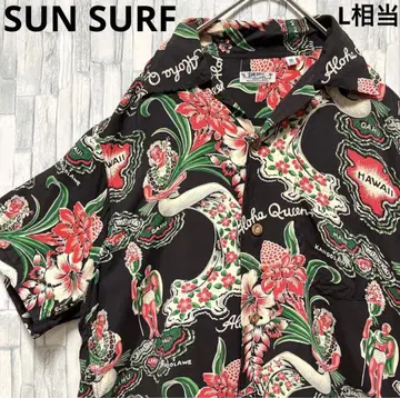 선서프 도요 반팔 알로하 셔츠 하와이안 훌라 걸 오픈 카라 오픈 카라