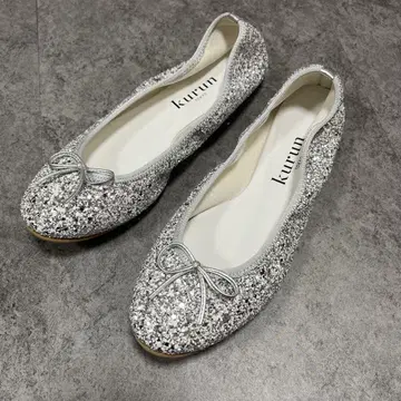 컨디션 최상 kurun tokyo 플랫슈즈 글리터 25.5cm