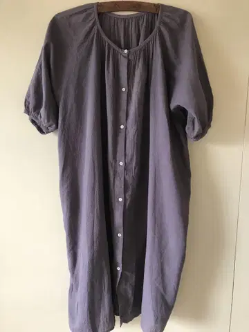 nest Robe 퍼플 벌룬 슬리브 원피스