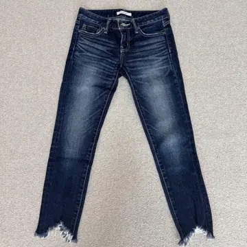 MOUSSY 다크 블루 프린지 밑단 청바지 24