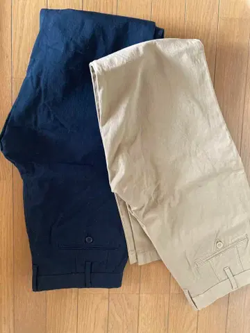 무인양품 네이비 베이지 치노 팬츠 2개 세트 사이즈 82