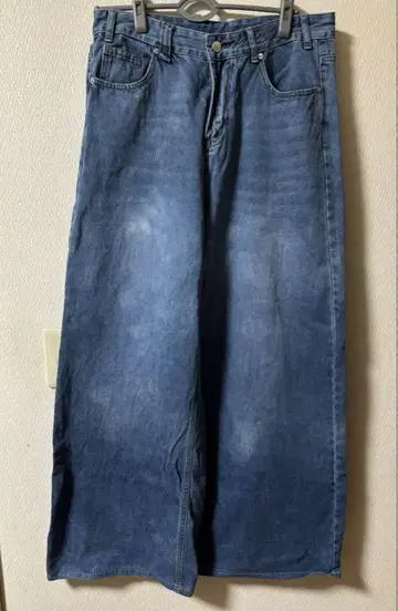 00s 배기 데님 초와이드