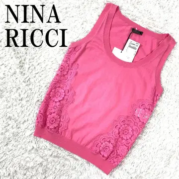 택 포함 새상품 NINA RICCI 슬리브리스 니트 핑크 M B441