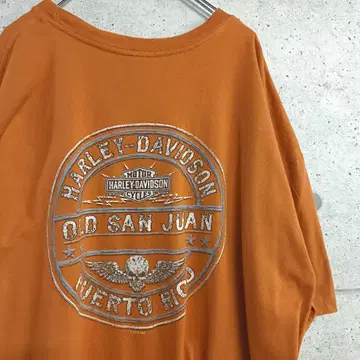 HARLEY-DAVIDSON/USA제/USED 프린트 티셔츠/로고/18년