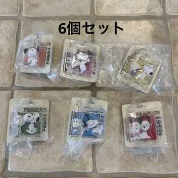 스누피 스트랩 6개 세트 패키지 미니어처 가챠가챠