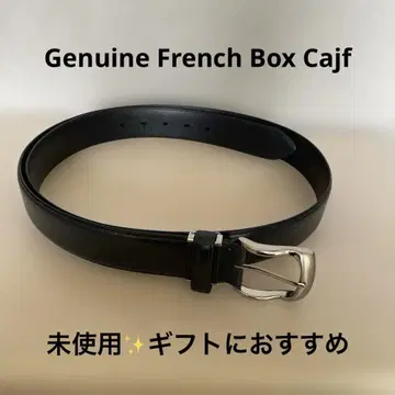 Genuine French Box Cajf 천연 가죽 벨트 블랙 미사용