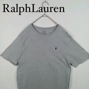 Ralph Lauren 그레이 여성용 무지 티셔츠 폴로 로고 자수 XL