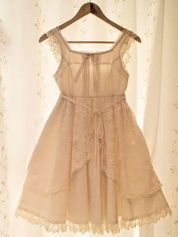Angelic Pretty 슬리브리스 원피스 아이보리
