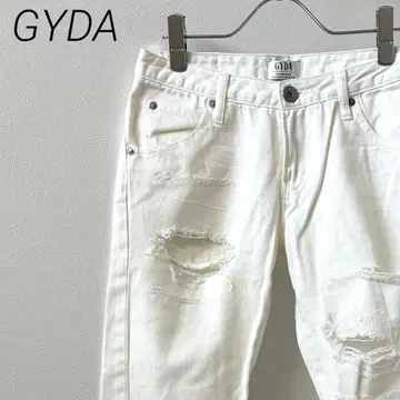 GYDA 데님 팬츠 스키니 데미지 가공 로우라이즈 포켓 부착