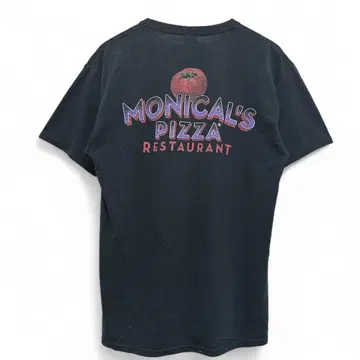 구제 의류 MONICAL'S PIZZA 로고 티셔츠 M 블랙 688
