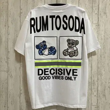 RUMSODA 백 로고 베어 와펜 반팔 티셔츠
