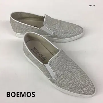 BOEMOS 보에모스 가죽 슬립온 스니커즈 36 실버