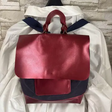 오카야마 데님 천연 가죽 백팩 단 하나뿐인 제품