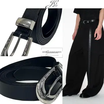 JCAESAR 음각 확장 소가죽 벨트