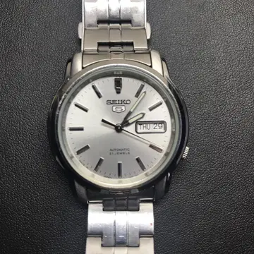 세이코 SEIKO 5 시리즈 실버 오토매틱 시계 뒷면 커버 스켈레톤