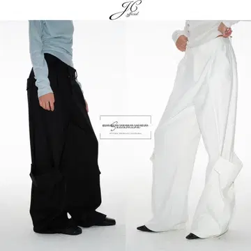 JCAESAR 더블 포켓 플리츠 장갑 바지