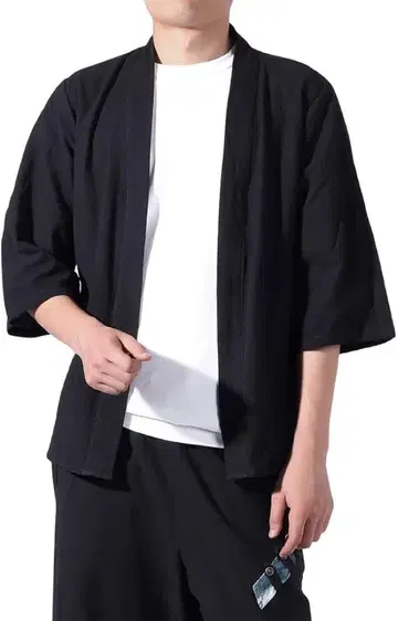 YFFUSHI 가디건 남성용 여름 기모노풍 가디건 7부 소매 2XL