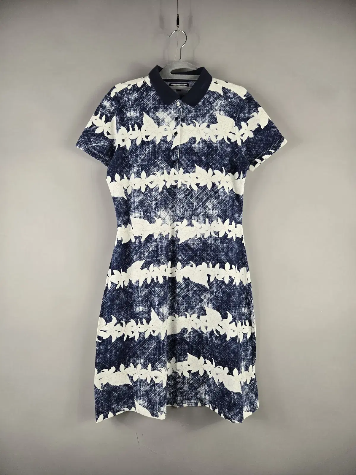 [Free Shipping] Tommy Hilfiger S Women's Flower PK Collar Short Sleeve Onepiece